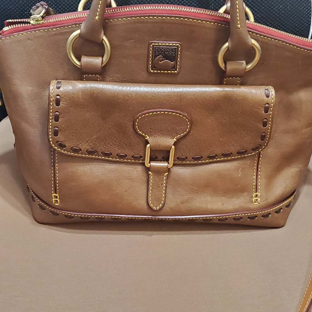 Dooney & Bourke Brown Whipstitch Florentine Bag